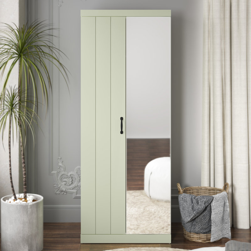 Allington 2 Door Wardrobe With Mirror, Sage Green