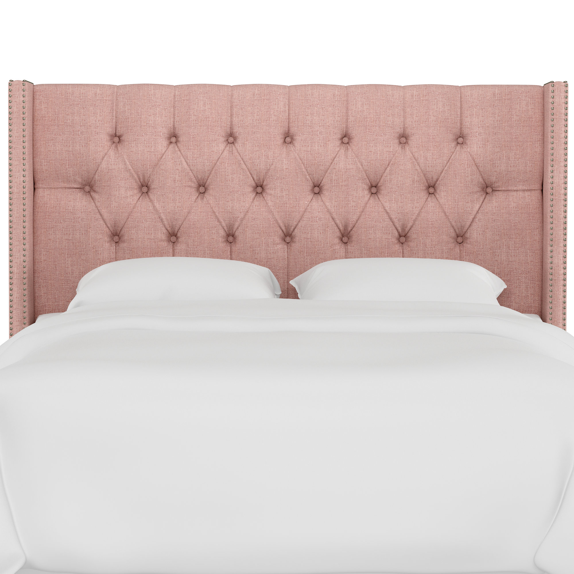 Knighten Upholstered Headboard, Zuma Rosequartz Textured Linen, King