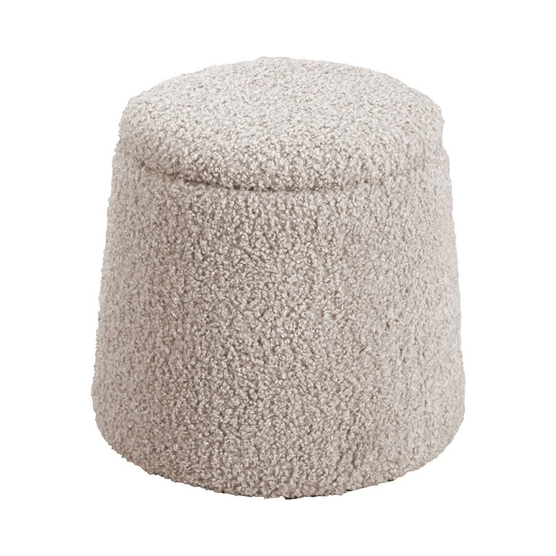 Repose-pieds rond avec rangement (avec repose-pieds seulement), Beige