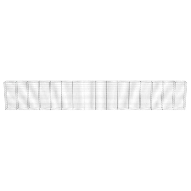 Panier en Gabion avec couvercles en acier galvanisé vidaXL Gabion, 354,3 po x 19,7 po x 59,1 po