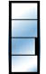 Ensemble de porte d'entrée renforcée en fibre de basalte noir 4-Lite 32 po x 96 po, ouverture à gauche, cadre en PVC rabattable 6/9/16 "