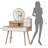 Makeup Vanity Desk With 3 Adjustable Lighted Mirror With Solid Wood Table Feet,Dressing Table Set With 4 Drawers And 3 Open Shelves For Small Space Bedroom