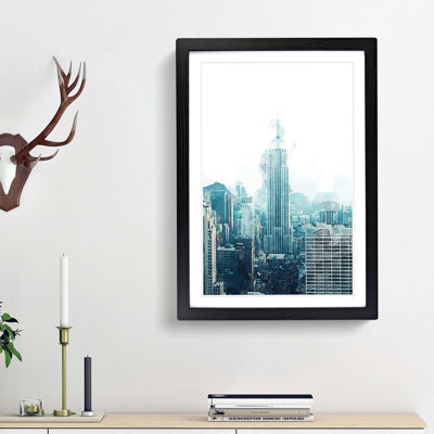 Empire State Building in New York in Abstract - Picture Frame Graphic Art Print
