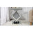 Amla 23'' Tall Pedestal Mirrored Glass Top End Table with Crystal Inlay-374193737