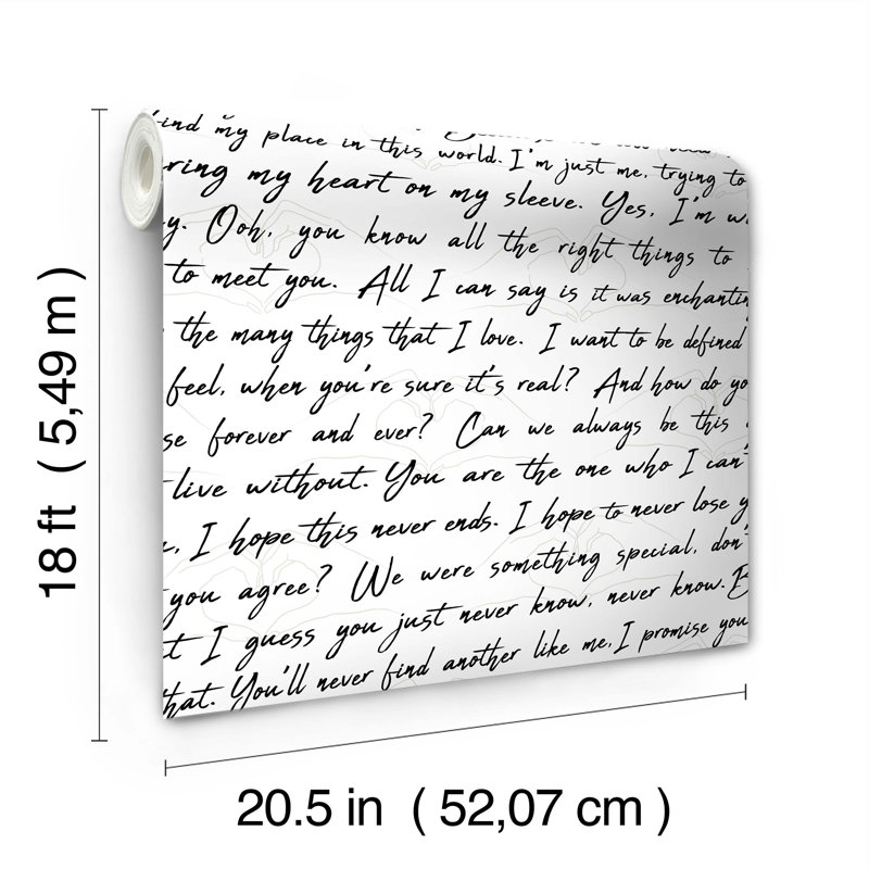 Papier peint adhésif «Love Letters», Encre