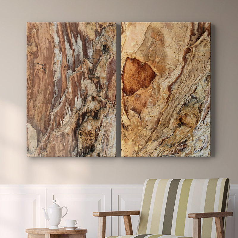 Tree Texture Triptych I-Premium Gallery Wrapped Canvas -Ready to Hang