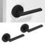  Levier de porte simple Dune à conception dissimulée moderne (pour placard, garde-manger ou couloir) - style minimaliste élégant en noir mat-101982328-101982325