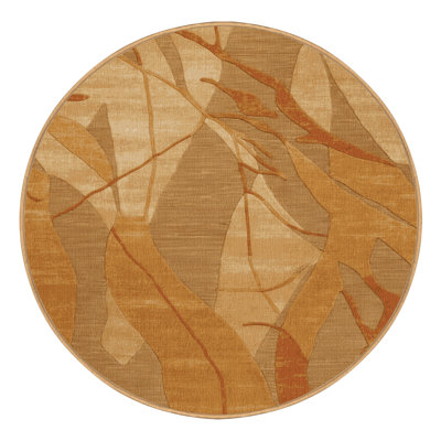 Machine Washable Abstract Brown Area Rug