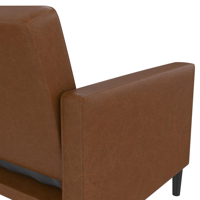 Upminster 3 Seater Faux Leather Sofa, Camel Brown