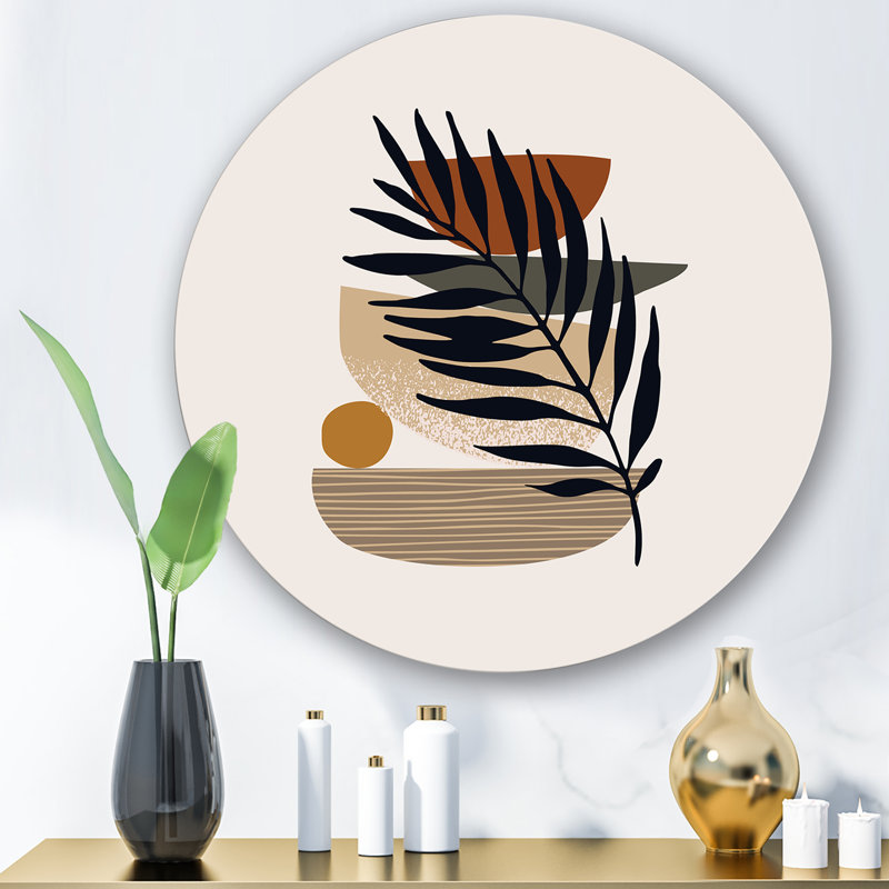 «Tropical Leaf Silhouettes And Shapes IV» - art mural moderne en métal, H 23 po x l 23 po x P 1 po