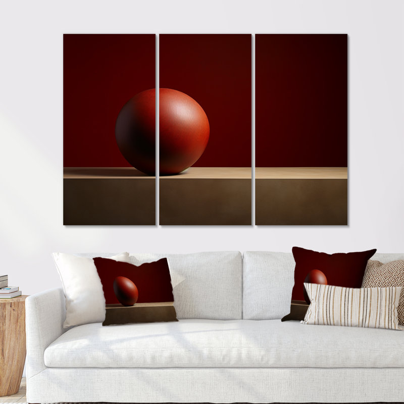 Maroon Momentum Ball - Bowling, ensemble d'art mural, H 28 po x l 36 po