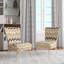 Fauteuil d'appoint rembourré beige et blanc-1369175123