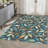 5x7 Washable Modern Botanical Rug Non-Slip Low Pile Leaf Pattern Foldable Stain Resistant Indoor Carpet Dining Room Red-672133581
