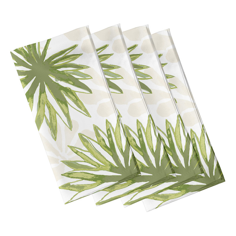 Stalbridge Polyester Floral Square Napkin, Green