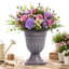 2 pots de fleurs en plastique classique pour urne, décor de jardin intérieur ou extérieur, grande terrasse de vase dans un pot de fleurs