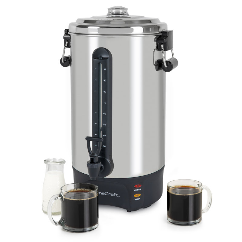 HomeCraft 100-Cup Stainless Steel Coffee Urn with Dripless Faucet