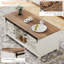 Table basse Hutchison Farmhouse avec portes de grange coulissantes, table de salon de 48 po avec tablettes réglables-99343128