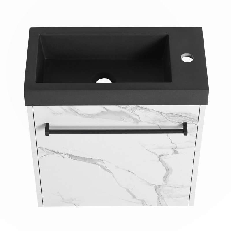 Meuble-lavabo simple 19 po avec plateau en résine Laurabelle