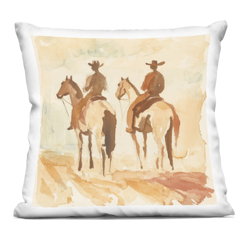 Coussin décoratif Western Western, Carré H 18 po