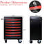 Armoire à outils à roulettes - 7 tiroirs, avec 7 glissières de rangement robustes, noires et rouges, portatives