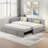 Upholstered L-shaped Daybed With Pop Up Trundle, Usb Ports And Square-block Pattern-131274559