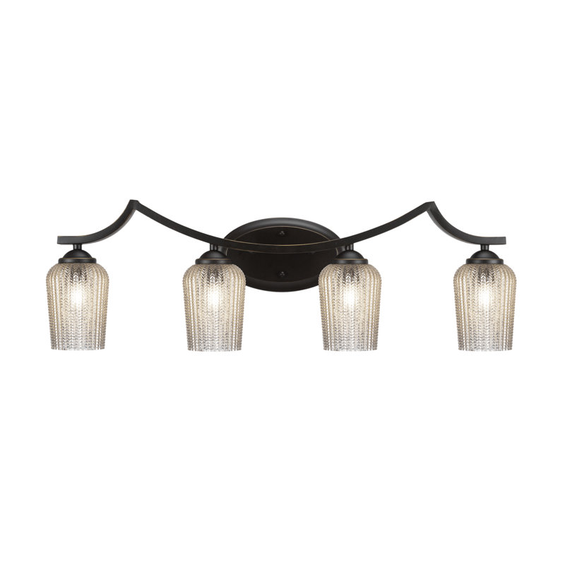 Barre d'éclairage de salle de bain 4 lumières Zilo, Argent argent, Graphite