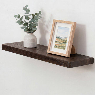 Rustic Reclaimed Wood Wall Floating Shelf with Rounded Corners, Wall Mount Storage & Display Shelving