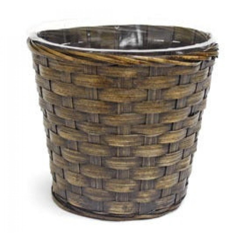 Brown Woven Basket Shape Planter