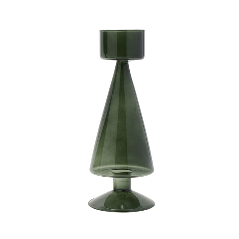 Glass Tabletop Tealight Holder, 7.28 H x 2.76 W x 2.76 D cm