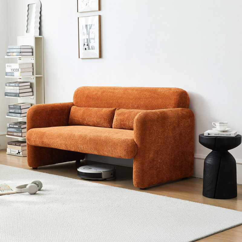 Canapé 59 po avec coussins lombaires 59 po, Orange