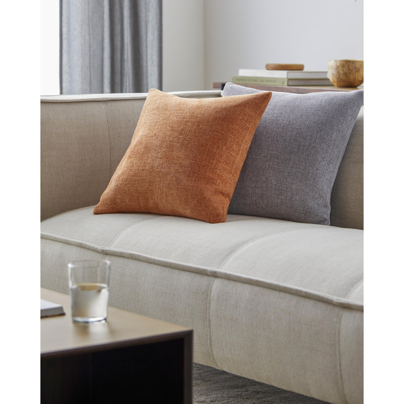 Sajani Accent Throw Pillow Cover, 18"H x 18"W, Down Blend, Orange