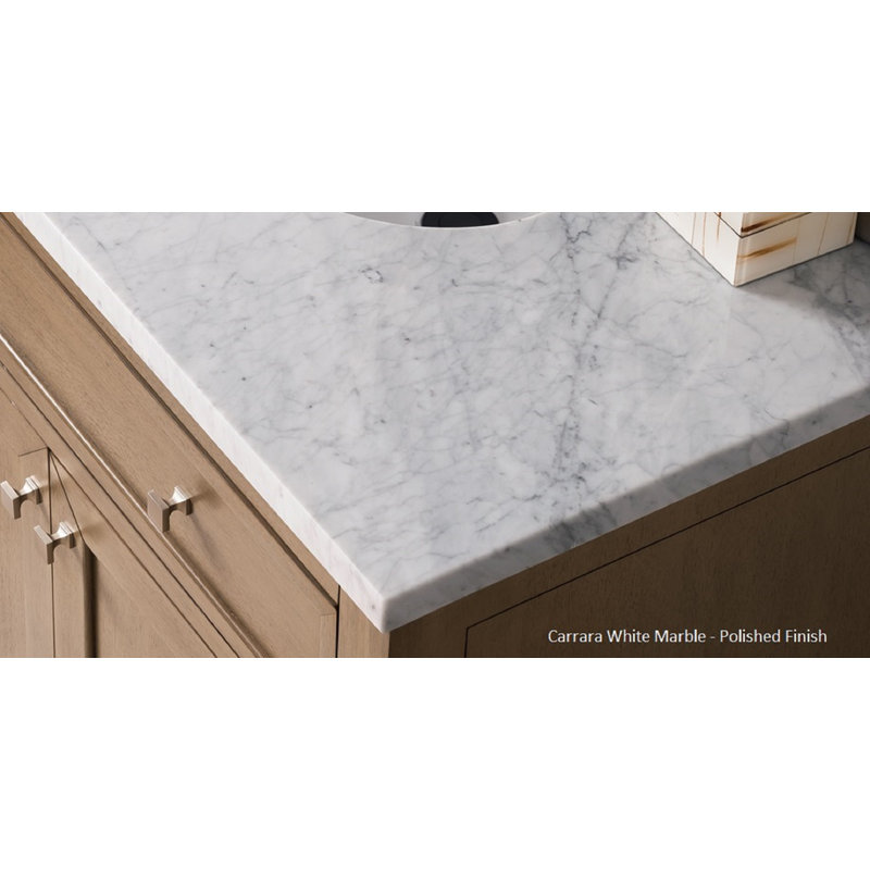Brittany 60'' W Single Vanity, Carrara White, Saddle Brown, 8" Widespread