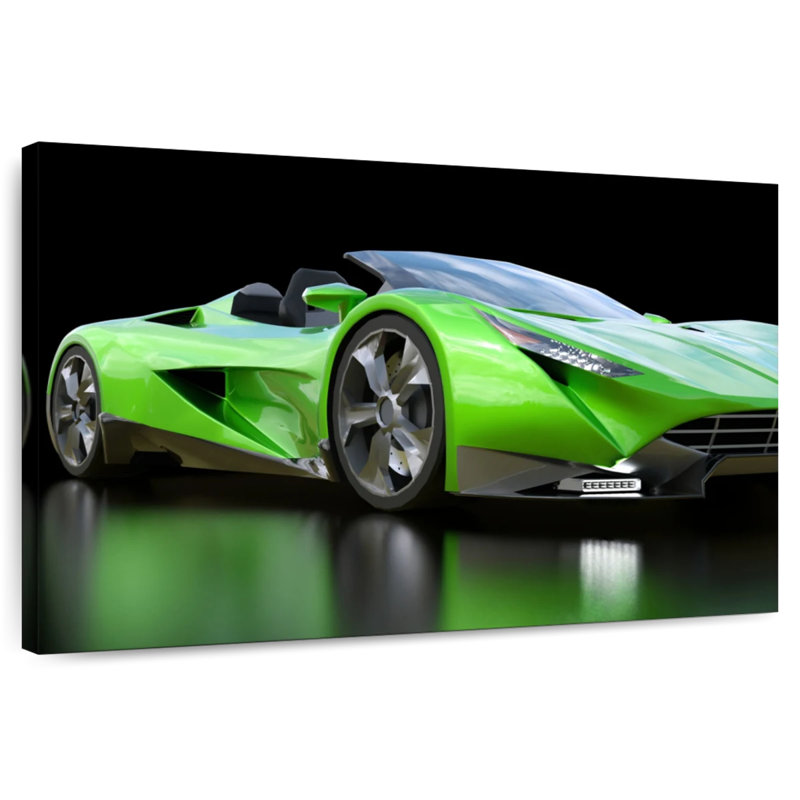Voiture de sport verte Mehar, H 26 po x l 39 po