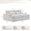 Méridienne intérieure double, canapé-lit rembourré en velours côtelé blanc surdimensionné, lit modulaire luxueux à assise profonde pour regarder la télévision, sans assemblage, 2 sièges avec lit de remplissage en mousse à mémoire de forme, canapé-459946081