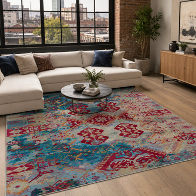 Oriental Cotton and Chenille Flatweave Area Rug