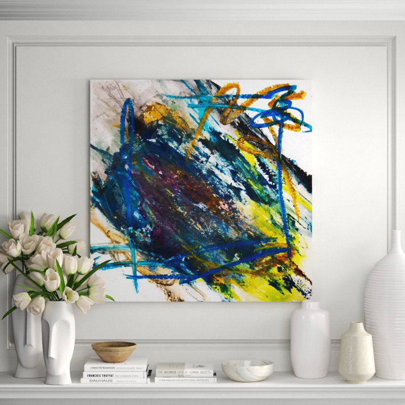 Peacock Ore By John Beard - Gallery Wrapped Canvas Print Print by John Beard, 12" H x 12" W x 1.75" D, Black Framed Canvas