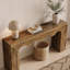Console de 63 po, canapé d'entrée en bois avec rangement