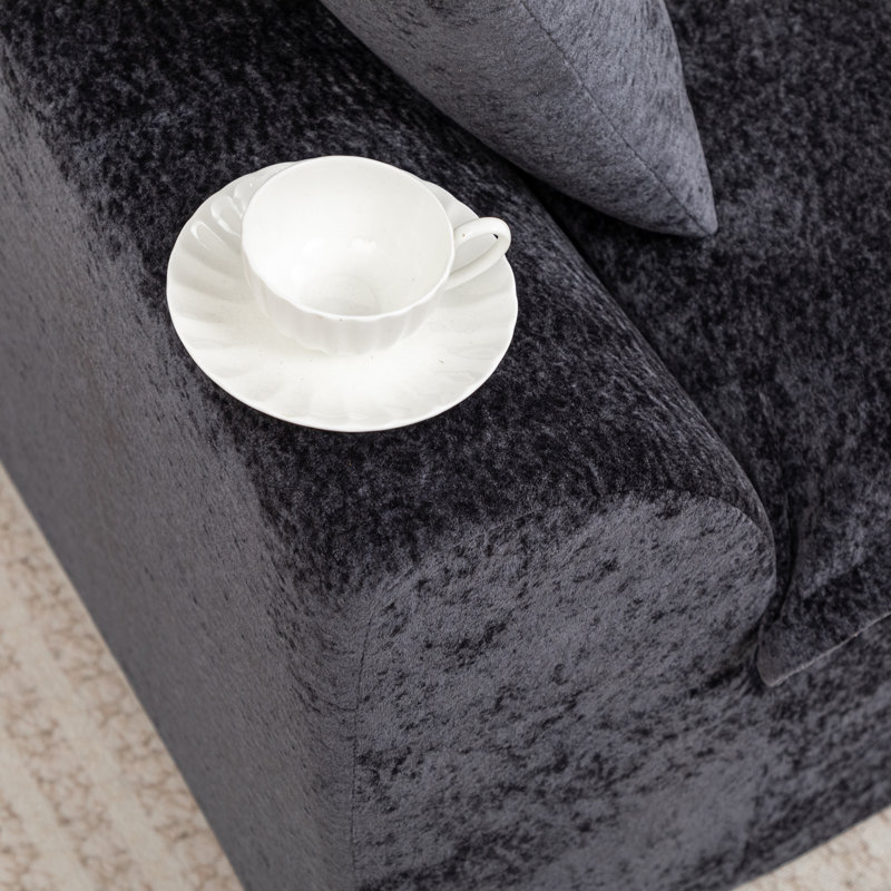 Grand canapé modulaire 103 "désossé 103" Cloud, Orienté à droite, Chenille noir