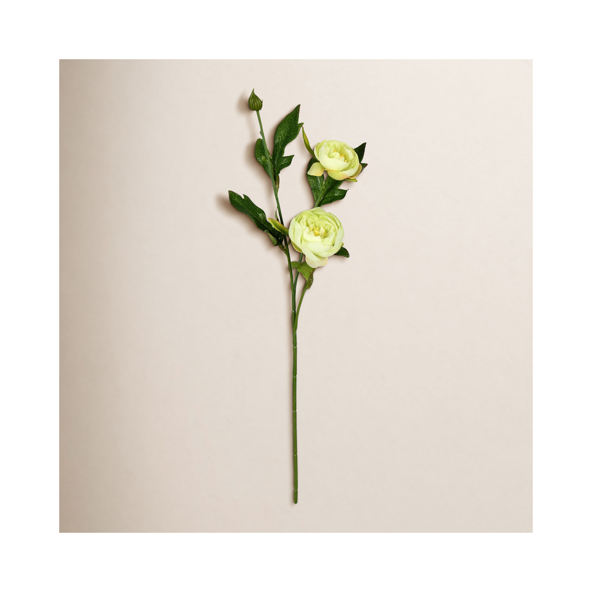 16" Artificial Peony Spray, Lime