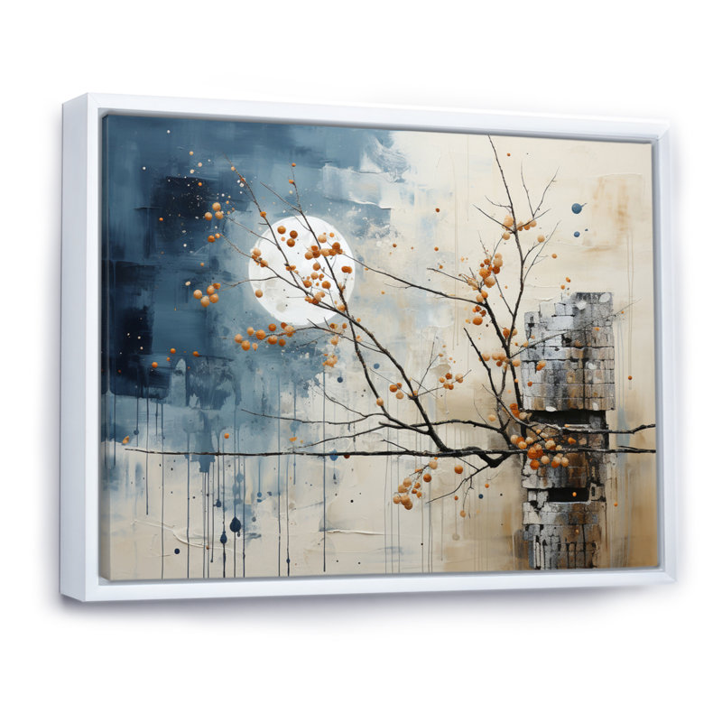 Art japonais, sérénité zen, minimalisme II - Art mural japonais, H 12 po x l 20 po x P 1 po, Cadre flottant blanc