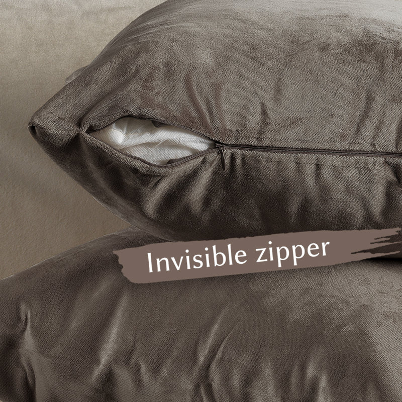 Matte Velvet Pillow Cover, 12" x 12", 22 Cappuccino