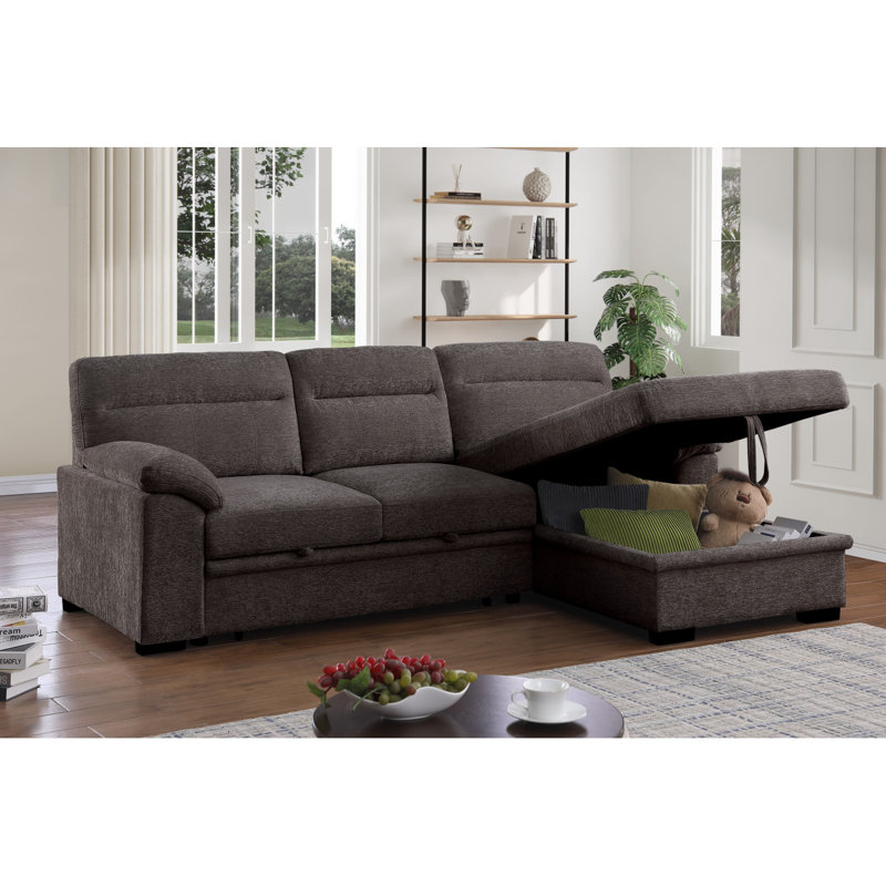 Canapé-lit modulaire en chenille brun de 94 po Kipling II