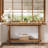 63" Farmhouse Solid Wood Console Table, Natural Brown Entryway Table with Open Shelf, Sofa Table & Behind Couch Table for Living Room & Hallway