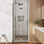  Porte de douche pliante sans cadre l 32 po x H 72 po, alliage d'aluminium, douche en verre trempé de 0,24 po