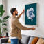 Betta in Blue Modern - Wrapped Canvas-1297467203-1297467207
