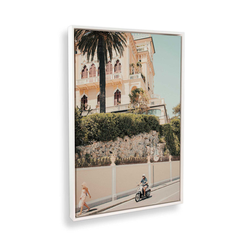 Coastal Villa Canvas Print, Opaque White Floater Framed, 48.75" H x 32.75" W x 1.75" D