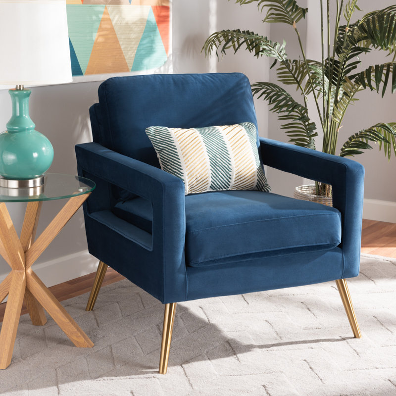 Velvet Armchair, Navy Blue