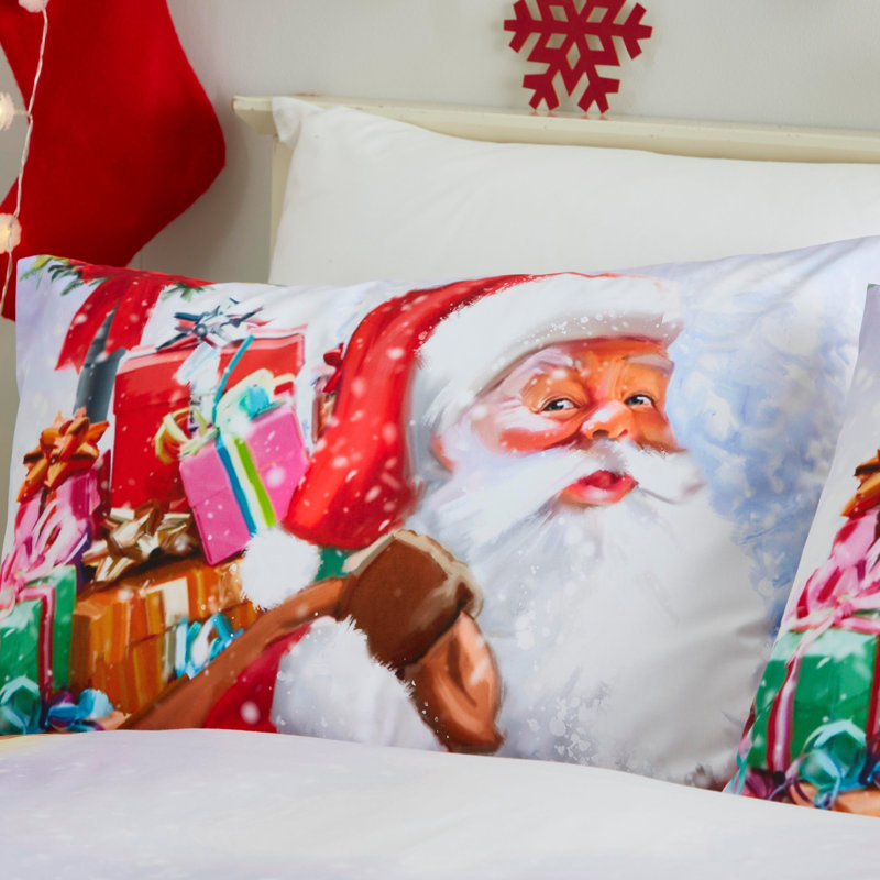 Santa & Snowy Duvet Set, Double - 2 Standard Pillowcases