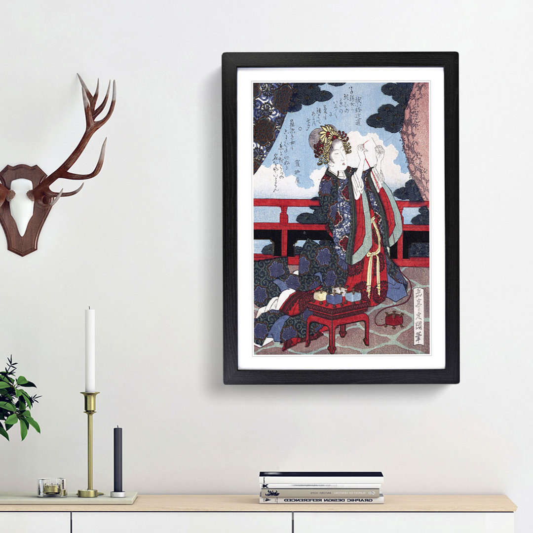 Lady Threading a Needle by Yashima Gakutei - Picture Frame Painting Print