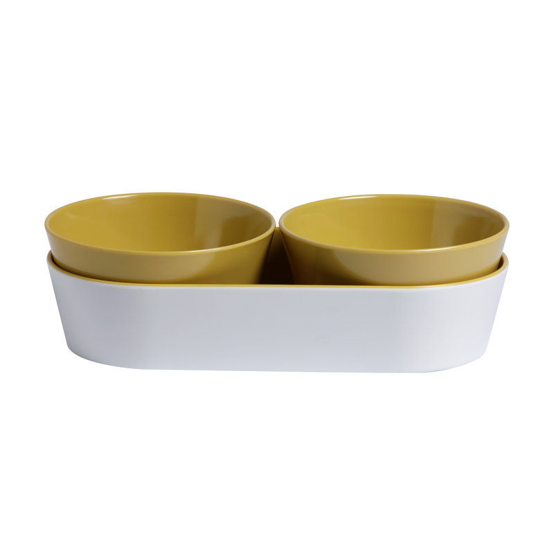 Bol Vinicia d'Ebern Designs, Moutarde / Blanc
